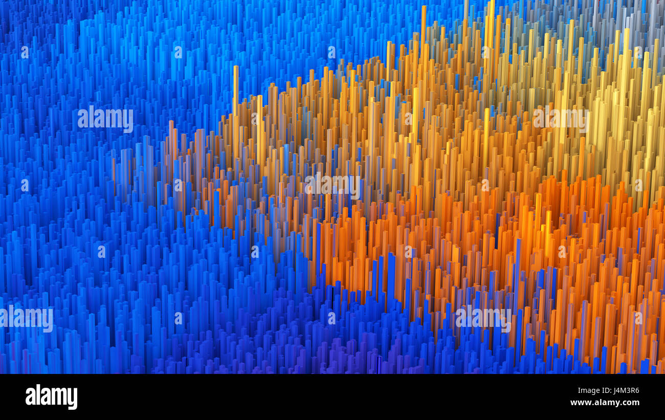 3D illustration of abstract macro render structure made of millions ...