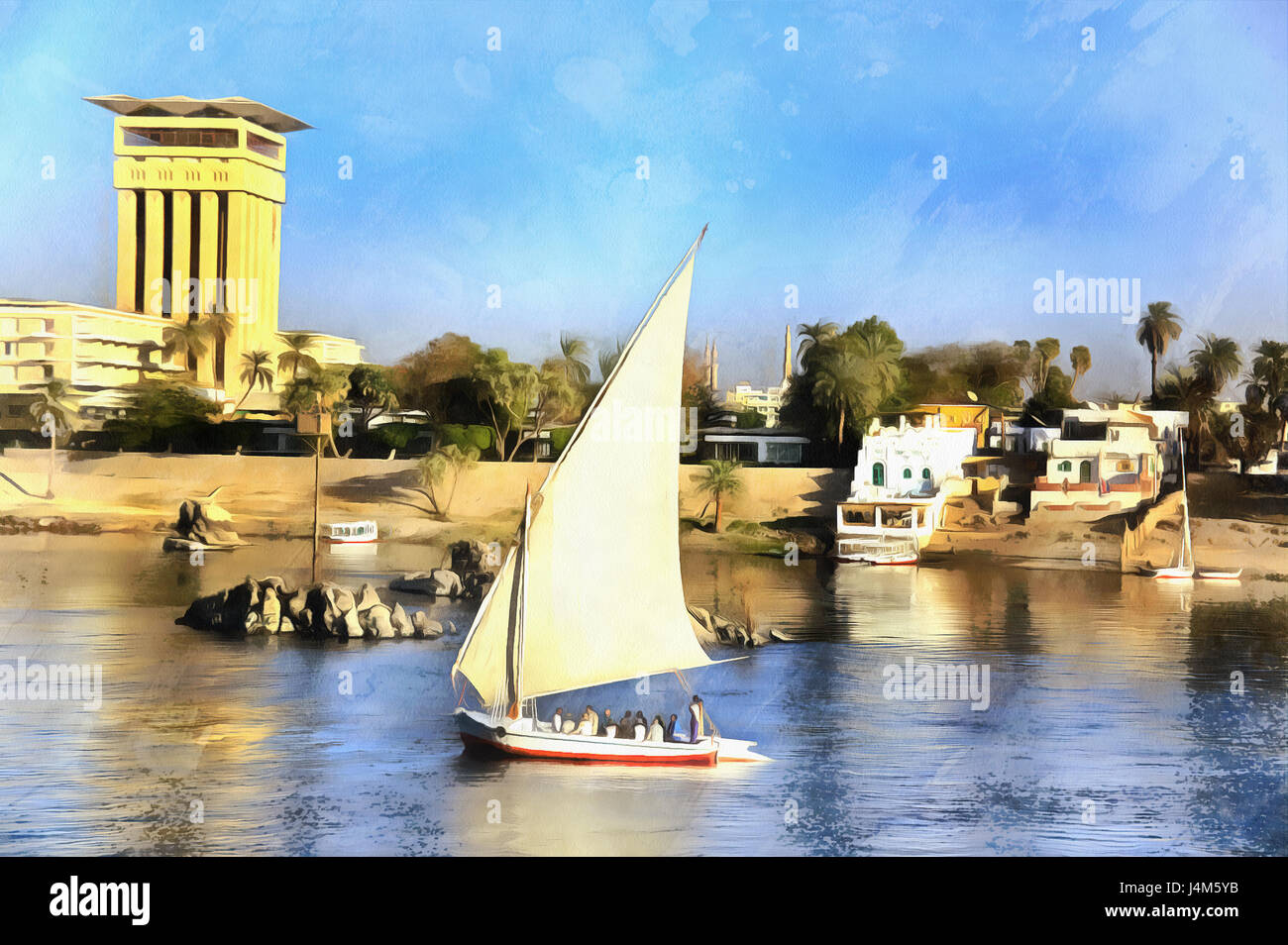 Egyptian boat painting hi-res stock photography and images - Alamy