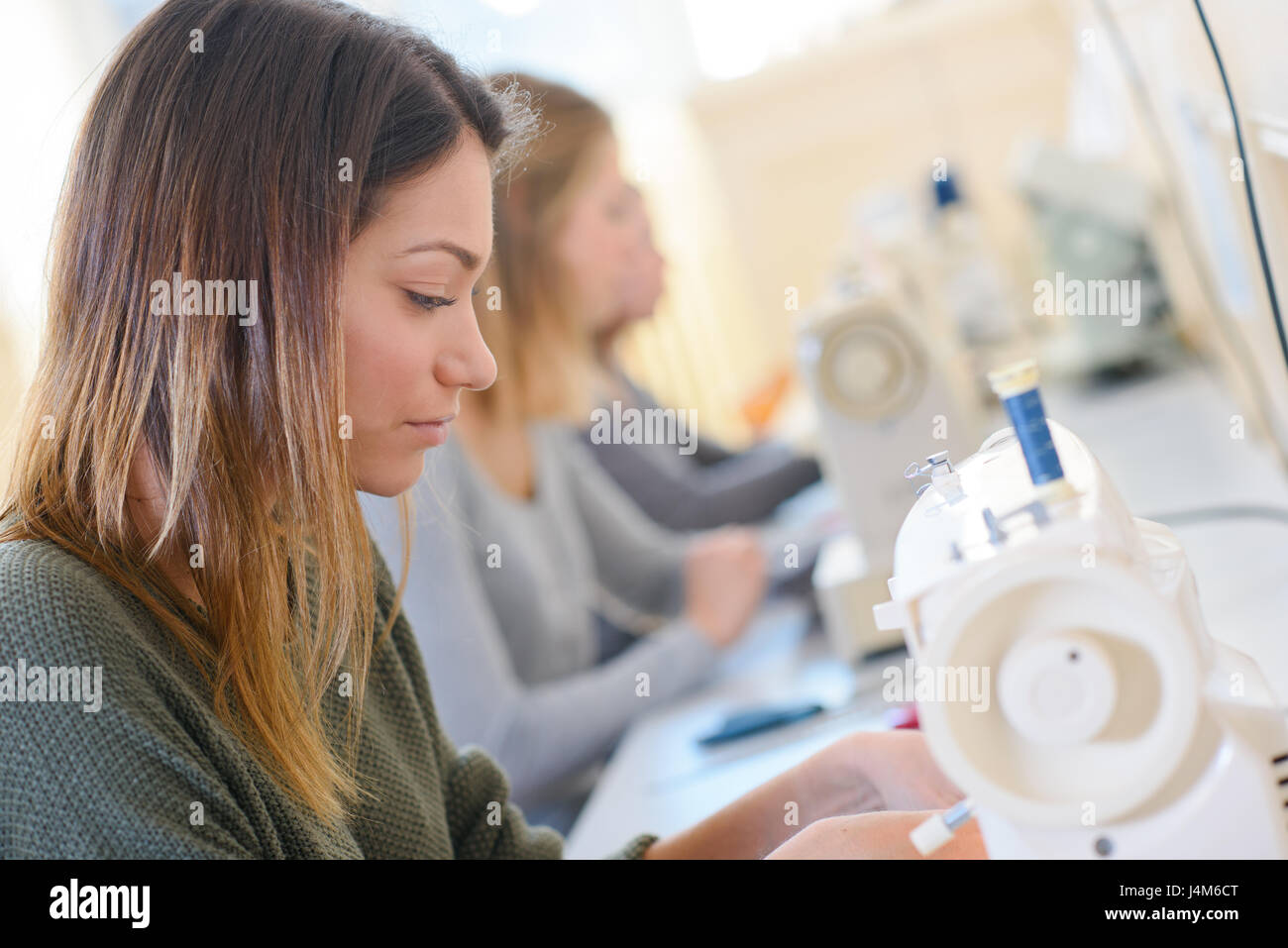 Lady Using Embrodeiry Machine Embroidery machines hi-res stock photography and images - Alamy