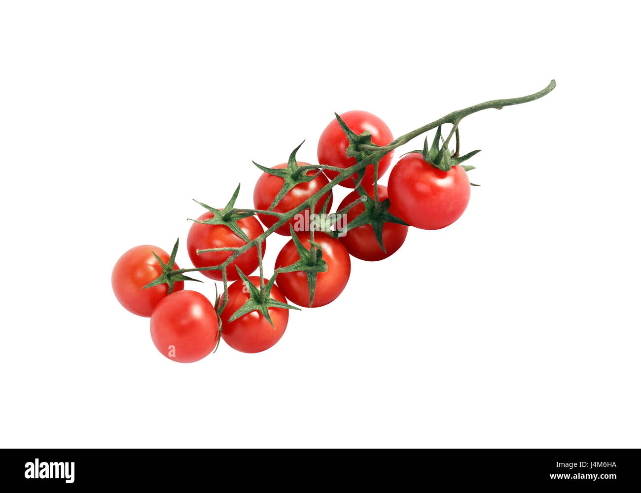 Ripe cherry tomatoes isolated on white background with clipping path ...