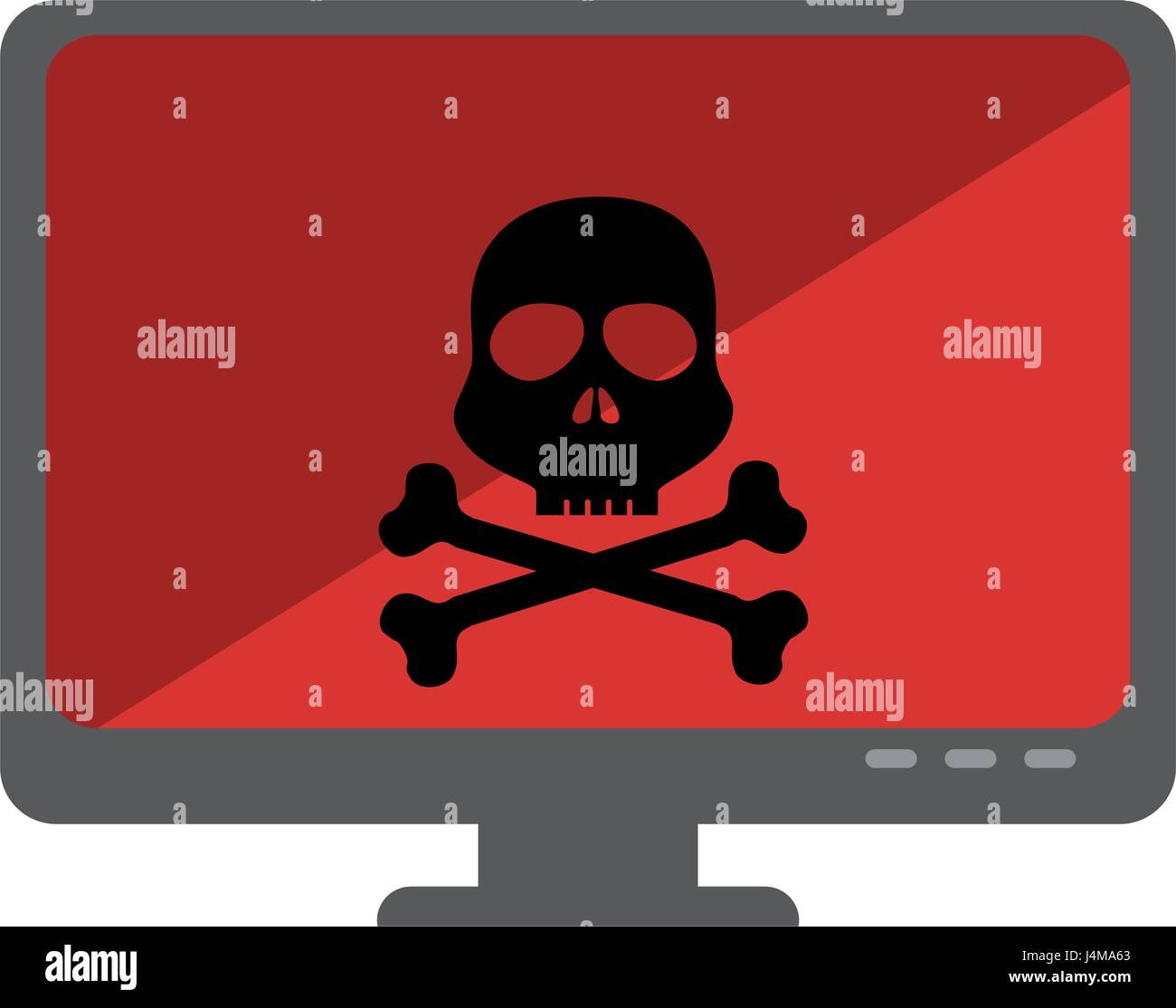 computer desktop with skull isolated icon Stock Vector Image & Art - Alamy