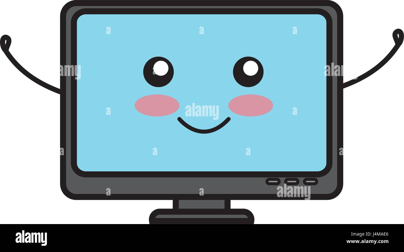 Computer Desktop Comic Character Stock Vector Image Art Alamy