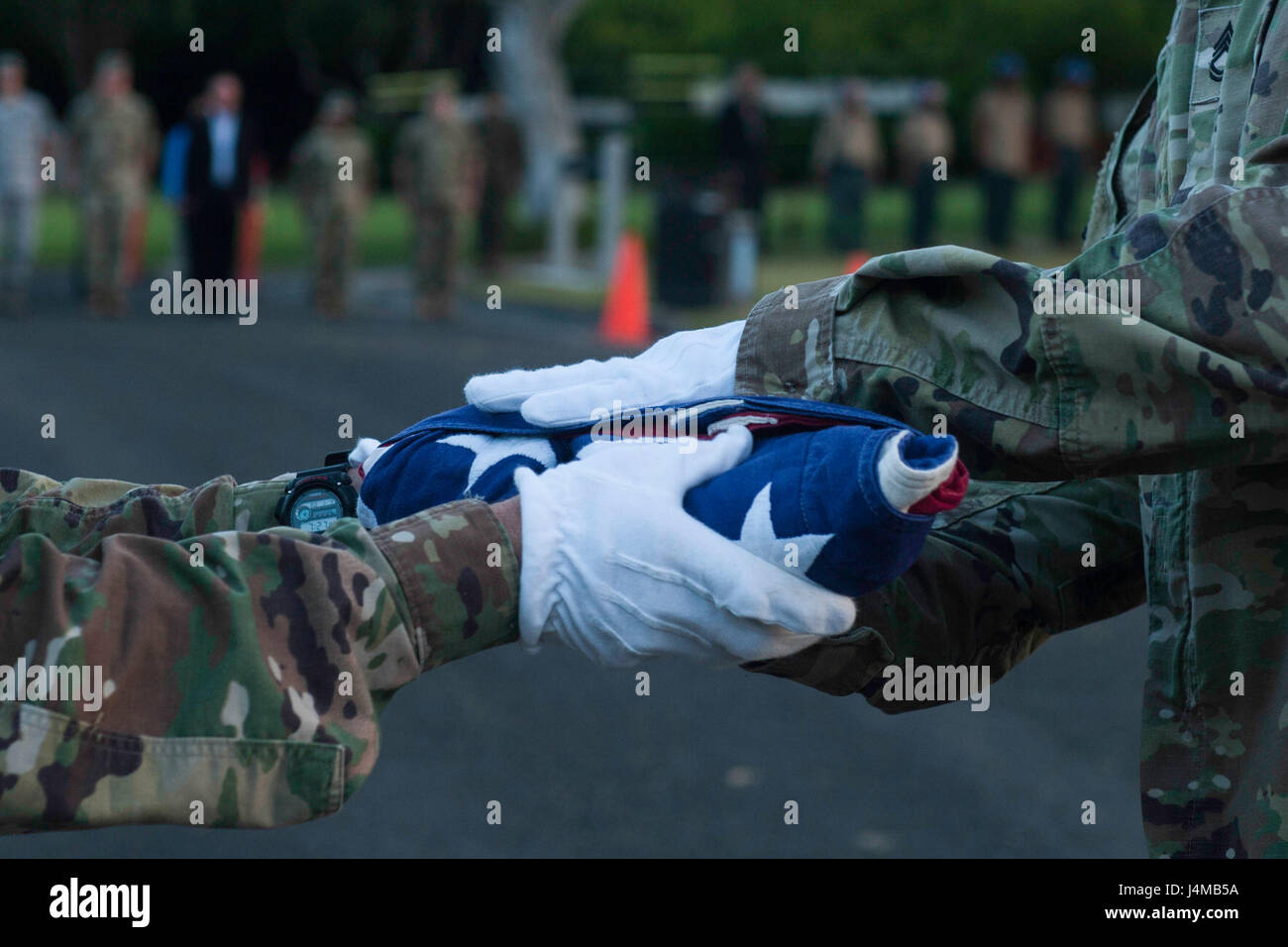 DPAA service members conduct the transfer of colors and disinter ...
