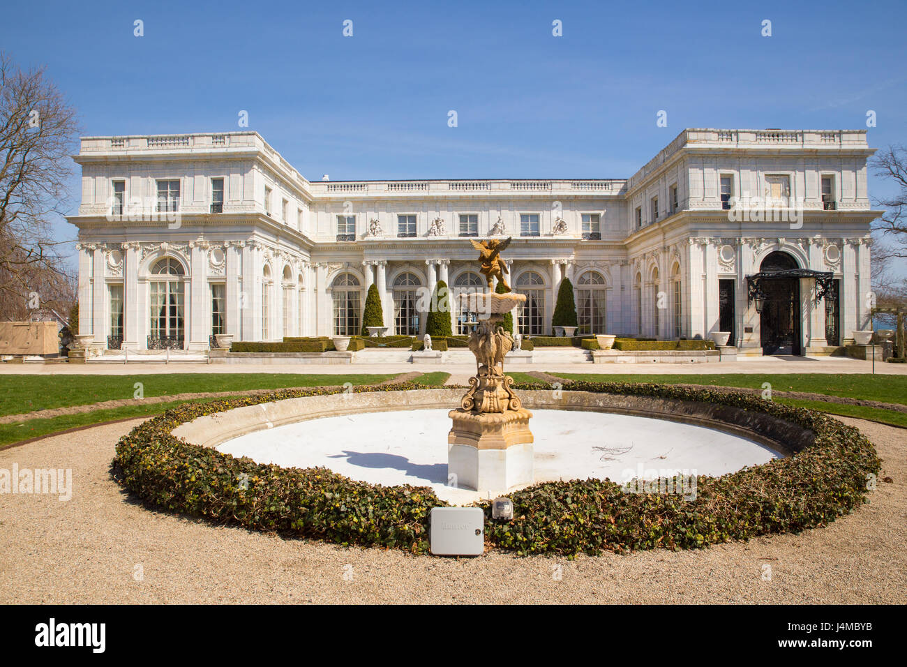 Exterior view of historic Rosecliff Mansion in Rhode Island, USA Stock Photo