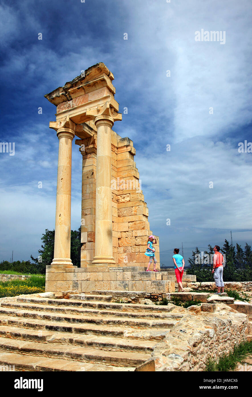 The temple in the Sanctuary of Apollo Hylates close to Ancient Kourion, district of Lemessos (Limassol), Cyprus. Stock Photo