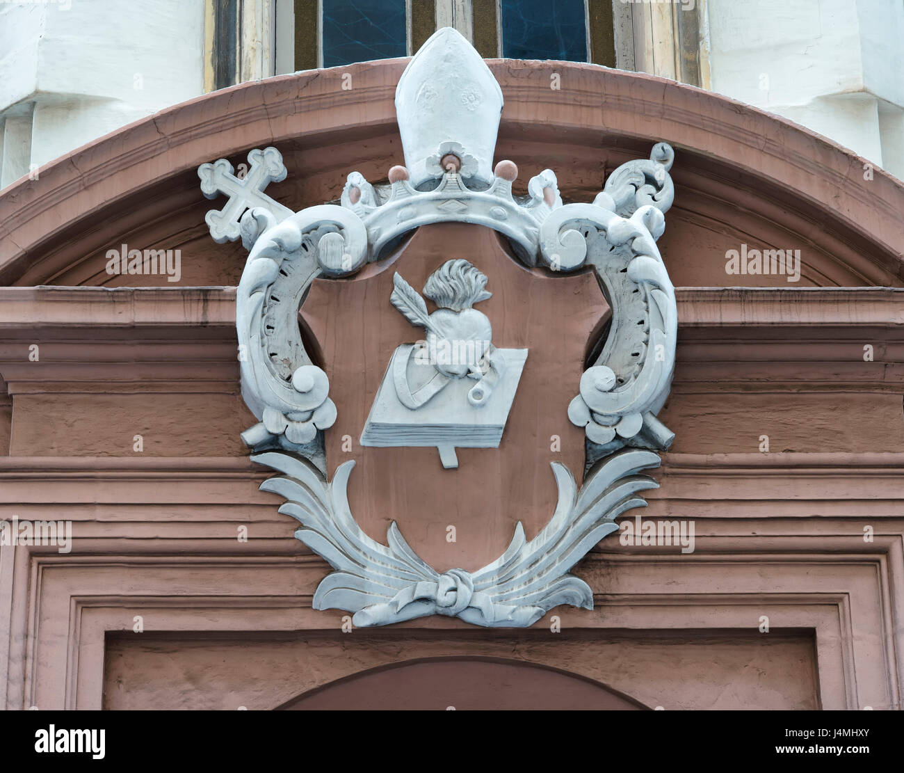 Maltese Sacred Architecture Ornate Sculpture On A Door Arch In Maltese Sacred Architecture Ornate Sculpture On A Door Arch In