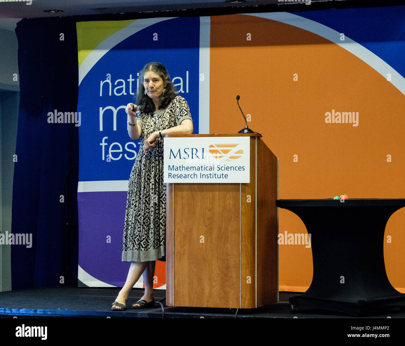 Professor Mary Lou Zeeman speaking on 'Math, Tipping Points, and Planet Earth' at National Math Festival, Washington DC, USA, April 22, 2017. Stock Photo