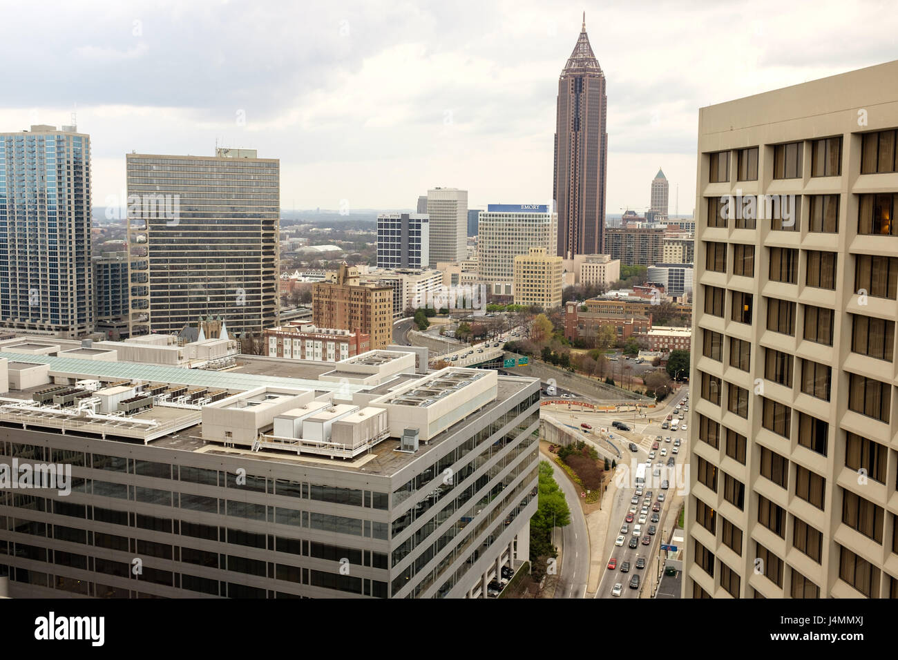 View From Hilton Hotel Of Downtown Atlanta Georgia Usa Stock