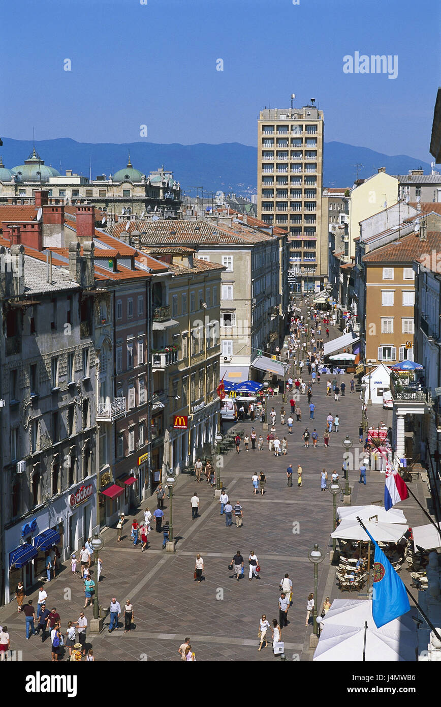 Croatia, Rijeka, city centre, Korzo, pedestrian, from above Europe,  Southeast Europe, Balkan Peninsula, the Balkans peninsula, Republika  Hrvatska, northwest Croatia, town, Fiume, port, pedestrian area, business  street Stock Photo - Alamy