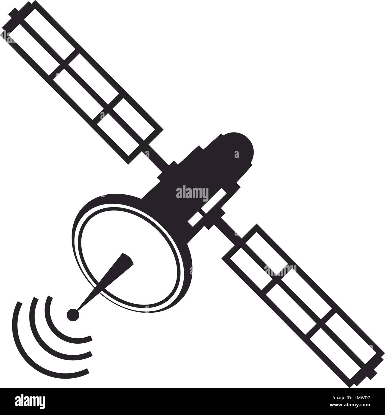 communications satellite signal transmission technology Stock Vector