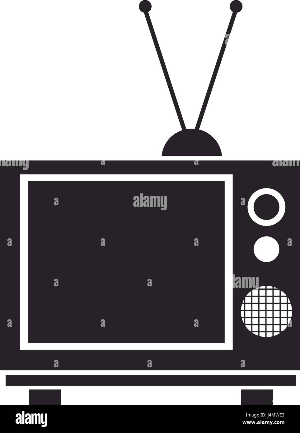 vintage tv with antenna electrical equipment Stock Vector Image & Art ...
