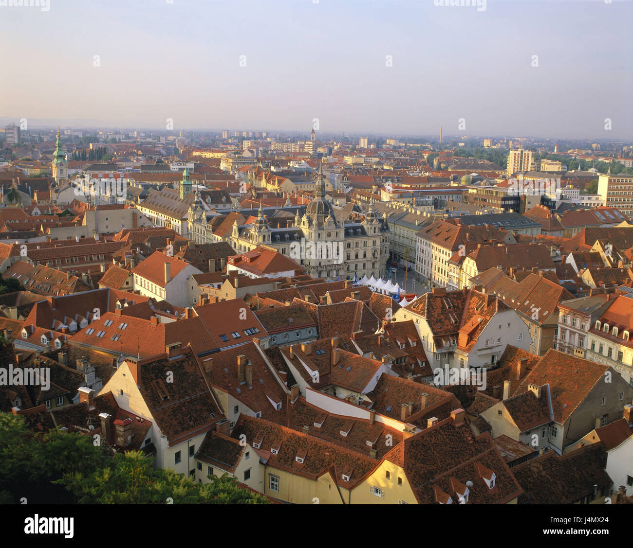 Austria, Styria, Graz, town overview Europe, town, state capital ...