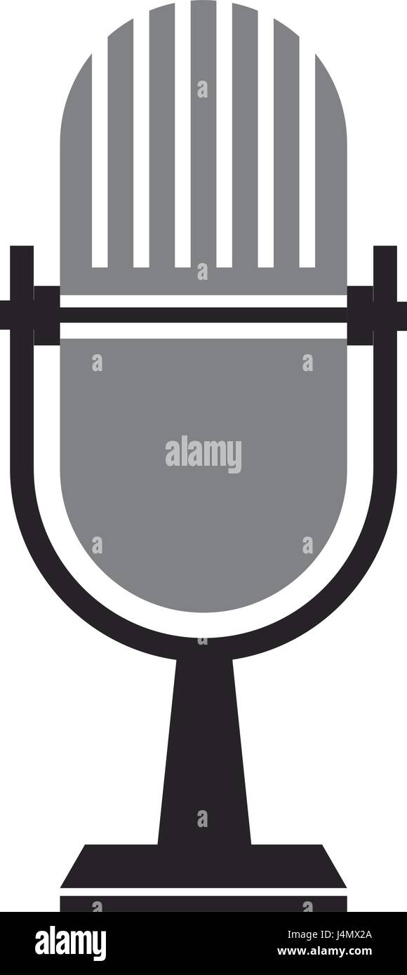 vintage classic microphone isolated on white background Stock Vector