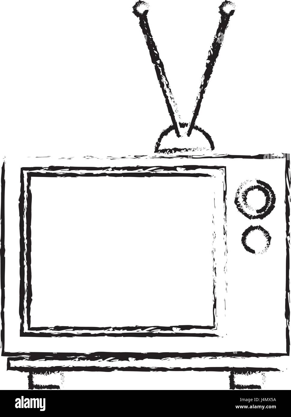 vintage tv screen antenna entertainment analogue Stock Vector Image ...