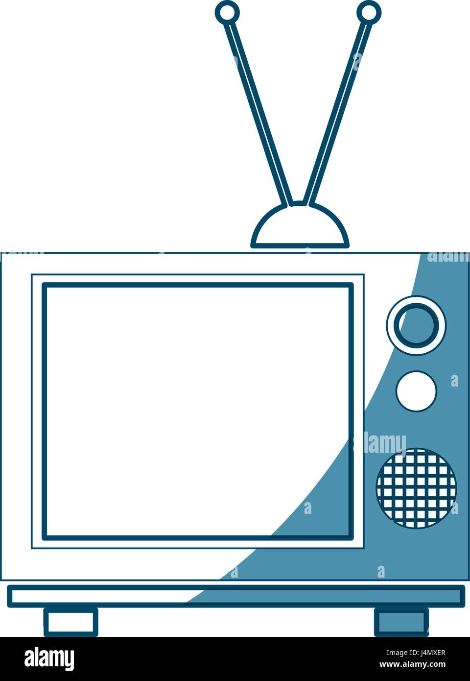 vintage tv screen antenna entertainment analogue Stock Vector Image ...