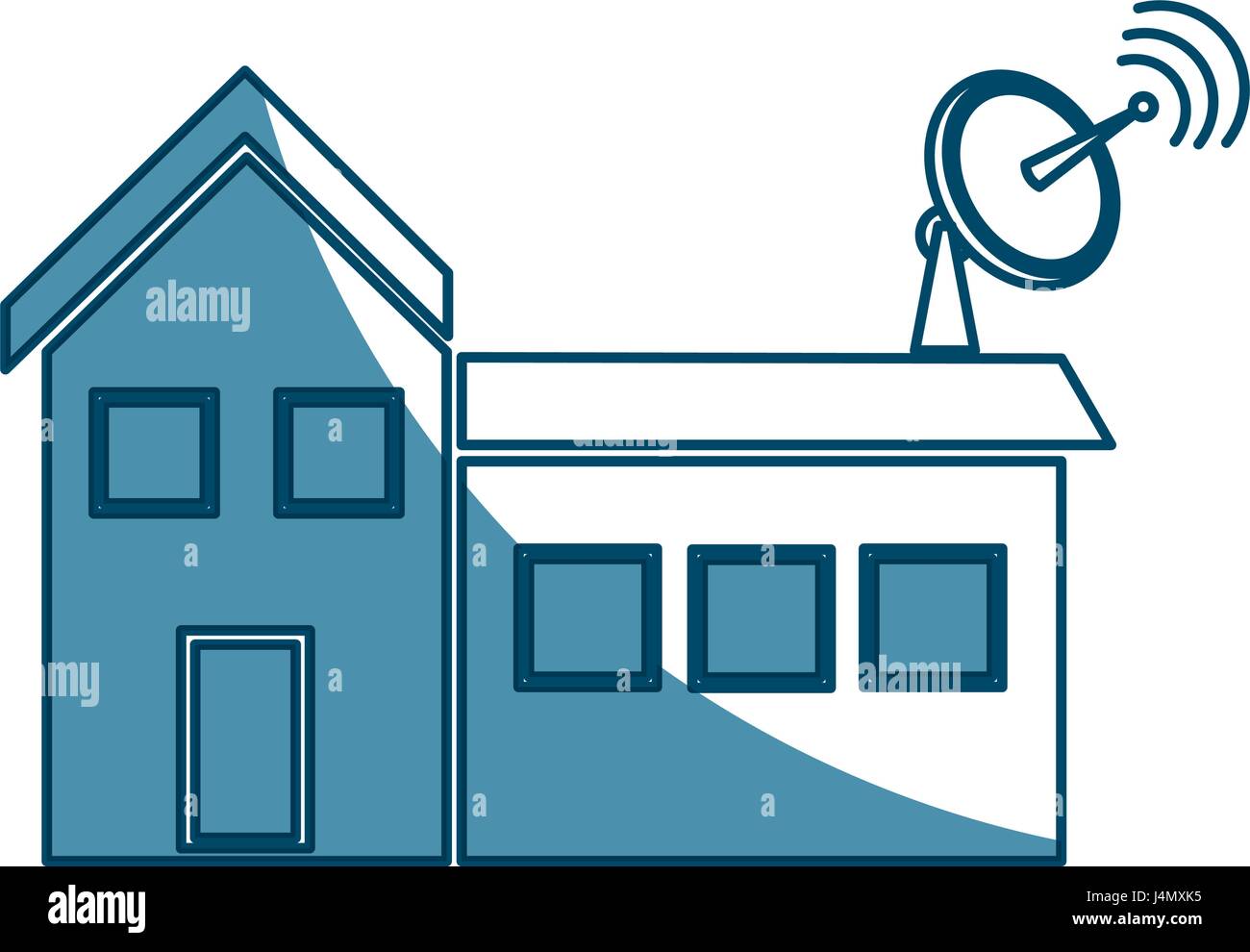 Television antenna on roof Stock Vector Images - Alamy