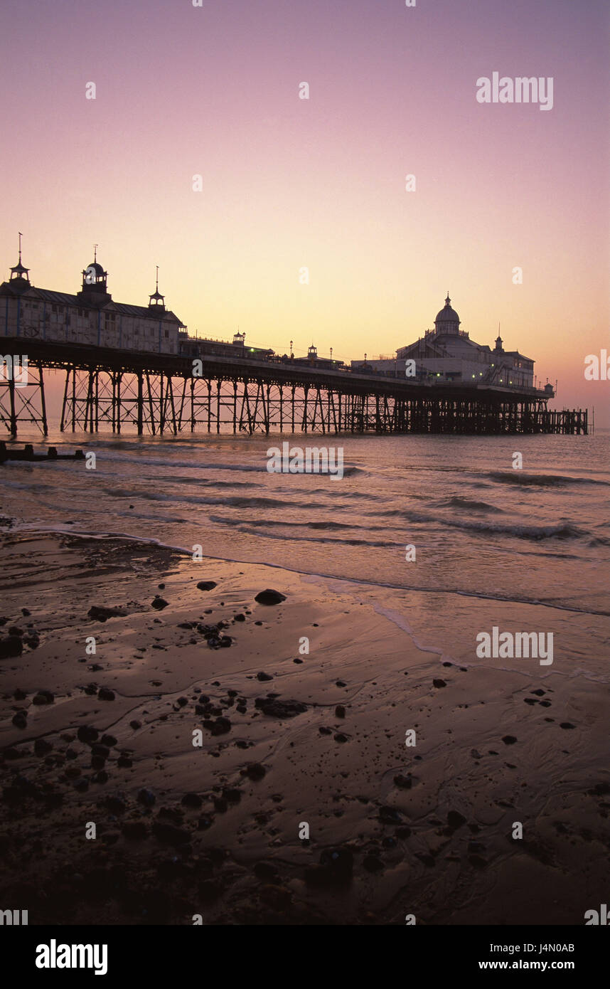Great Britain, England, Sussex, Eastbourne, pier, evening tuning, Stock Photo