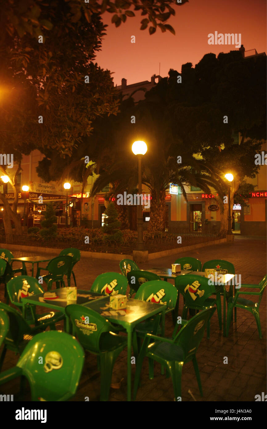 Spain, grain Canaria, Reading of Palma, Parque de Santa Catalina, street cafe, evening, Stock Photo