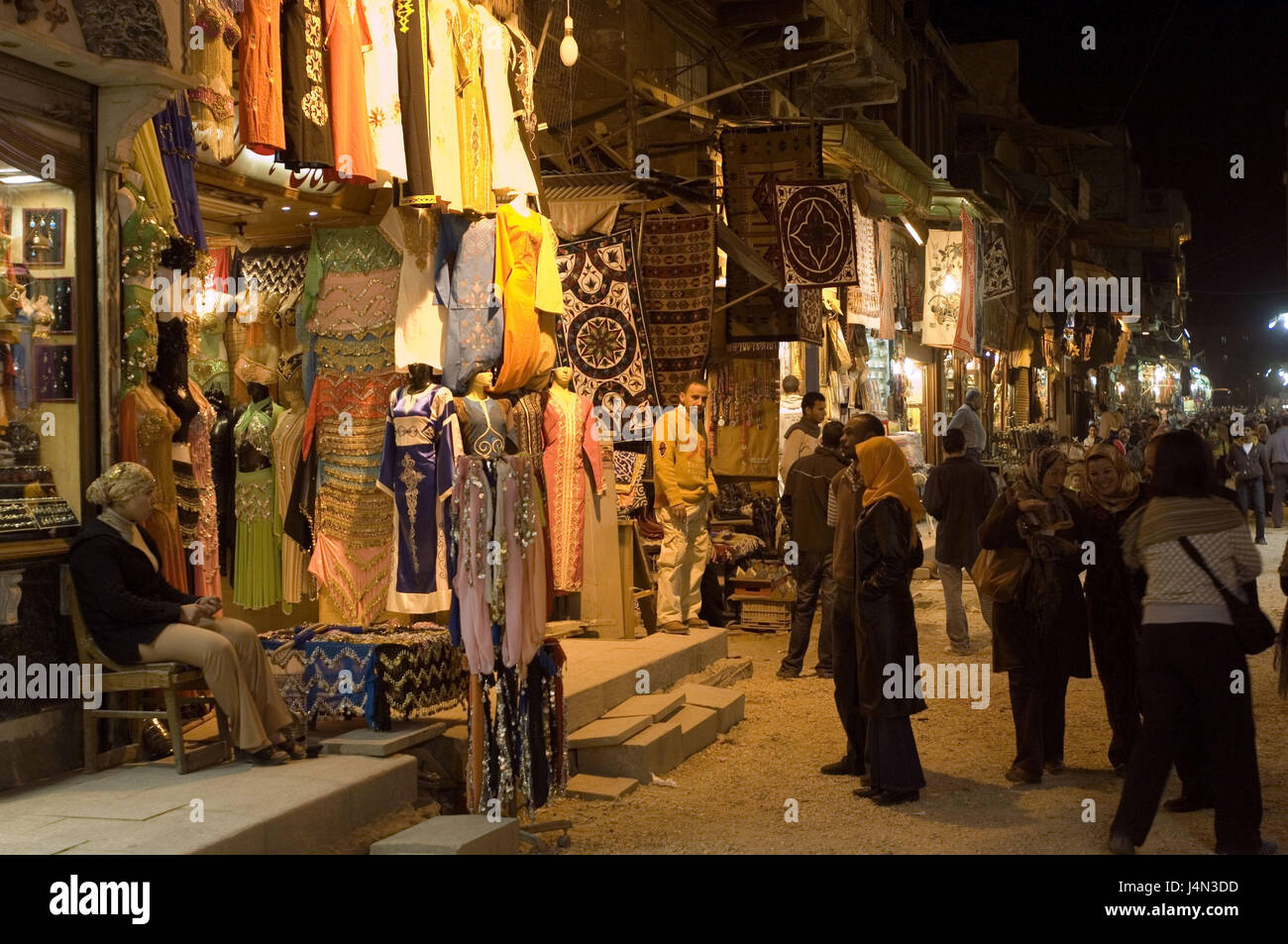 Egypt, Cairo, Khan El-Khalili Souk, evening, Stock Photo