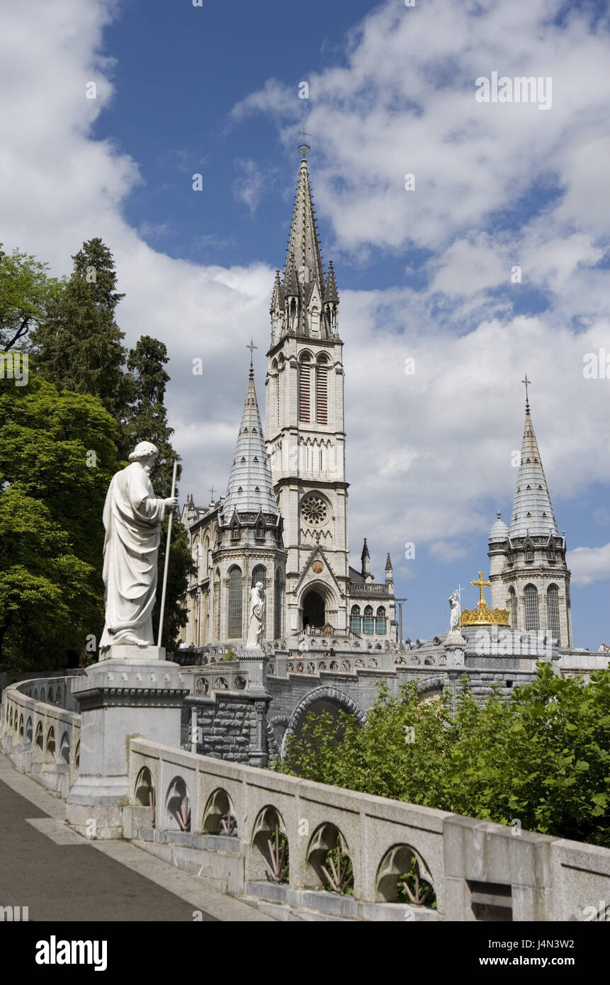 France, Lourdes, rosary basilica, basilica of the Immaculate Conception ...