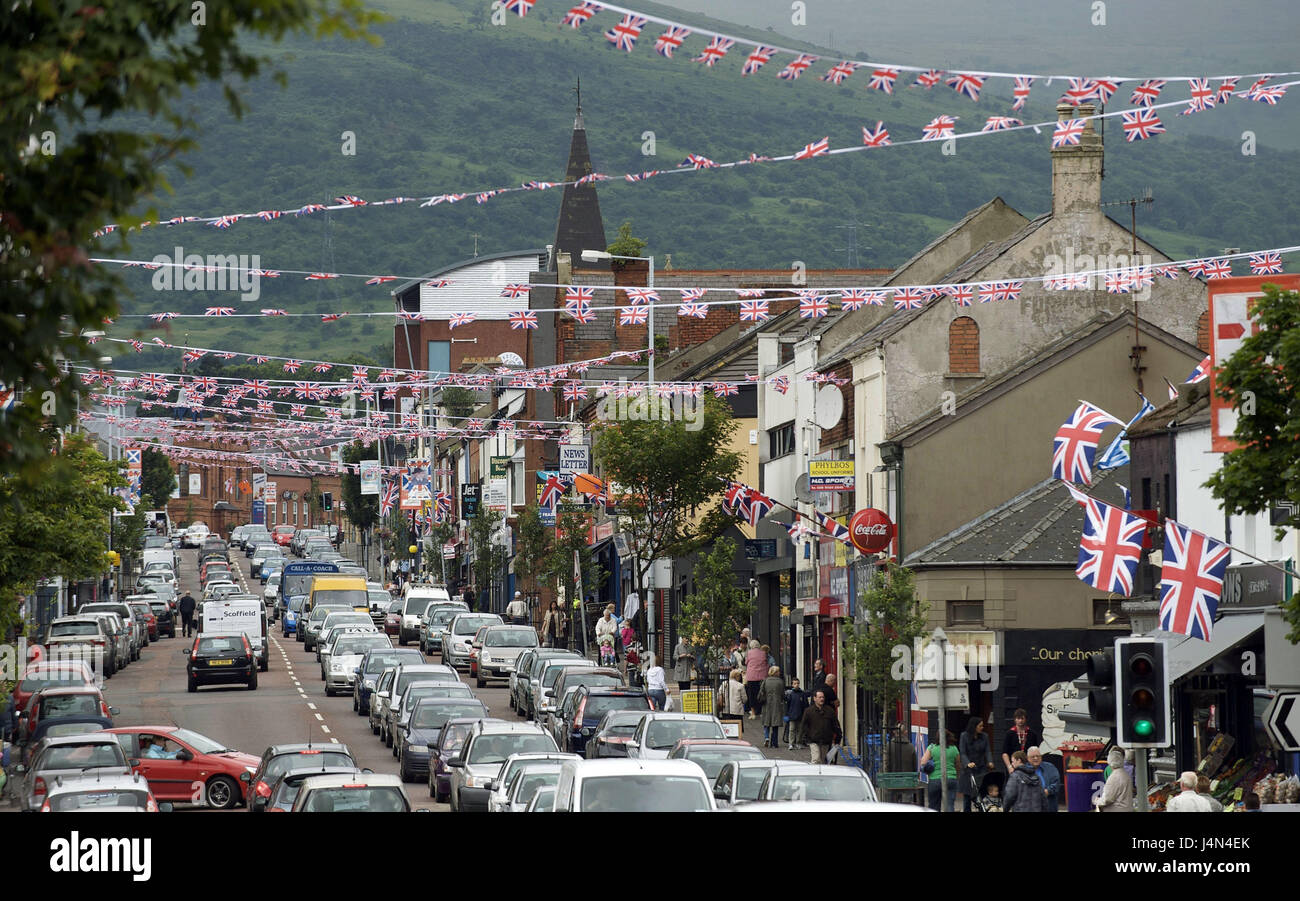 Northern Ireland, Ulster, county Antrim, Belfast, Belfast, Shankill Road, street scene, Stock Photo