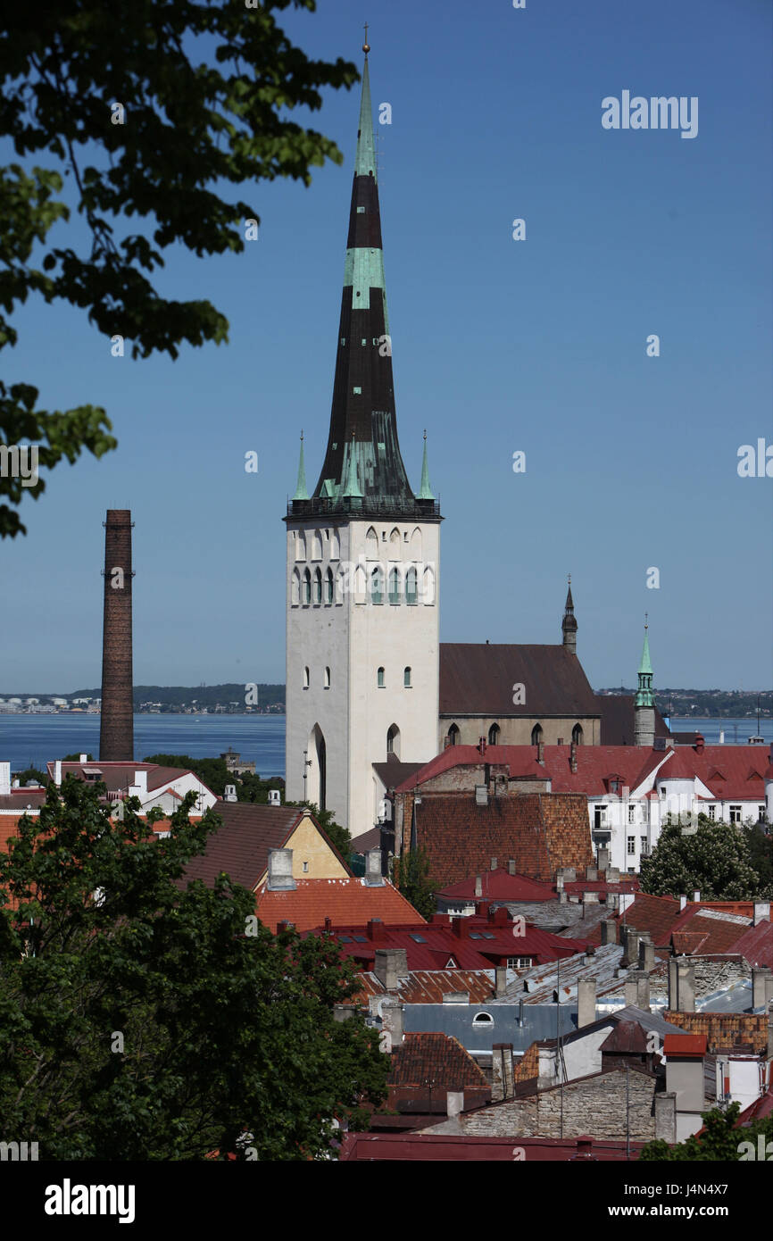 Estonia, Tallinn, Old Town, Olafskirche, Stock Photo