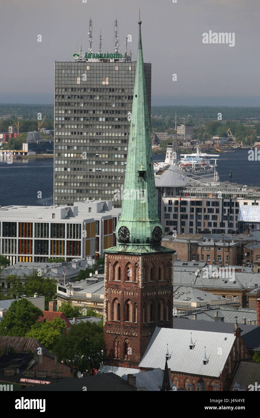 Latvia, Riga, town view, church, high rise Stock Photo - Alamy