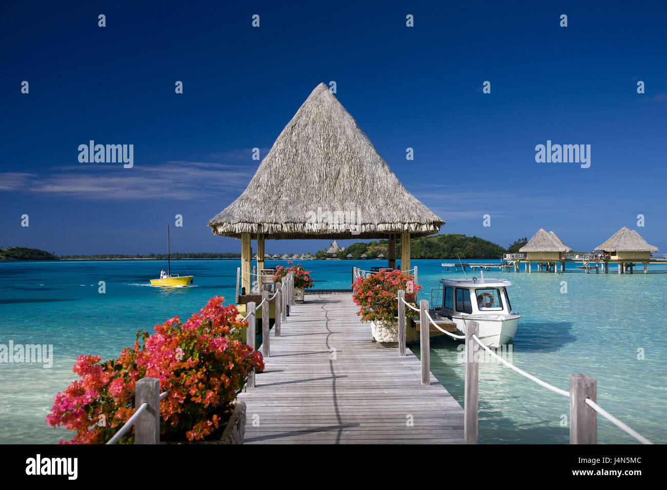 French Polynesia, Bora Bora, Intercontinental Resort, jetty, Stock Photo
