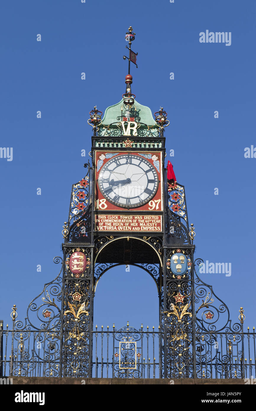 Great Britain, England, Cheshire, Chester, Eastgate Clock Stock Photo