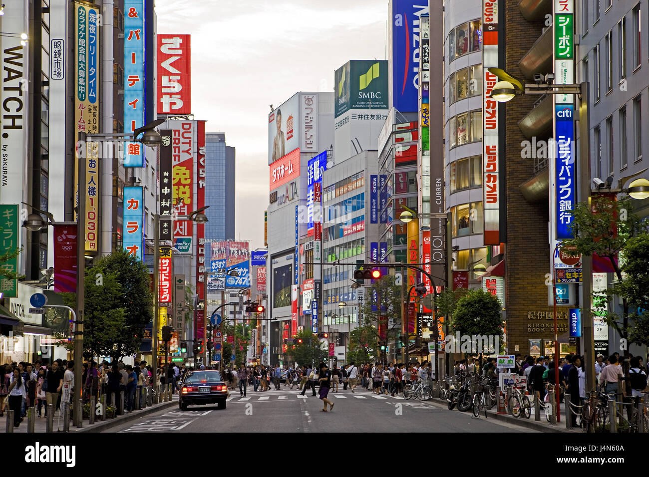Japan, Tokyo, Shinjuku District, Shinjuku Dori, street scene, Stock Photo