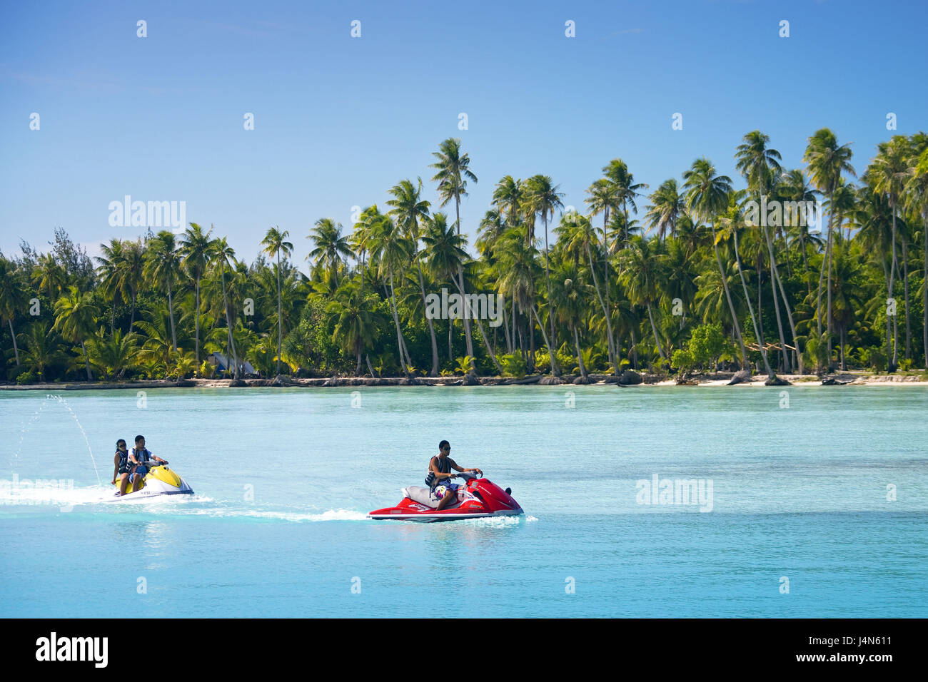 French Polynesia, Bora Bora, bay, jet skier, Stock Photo