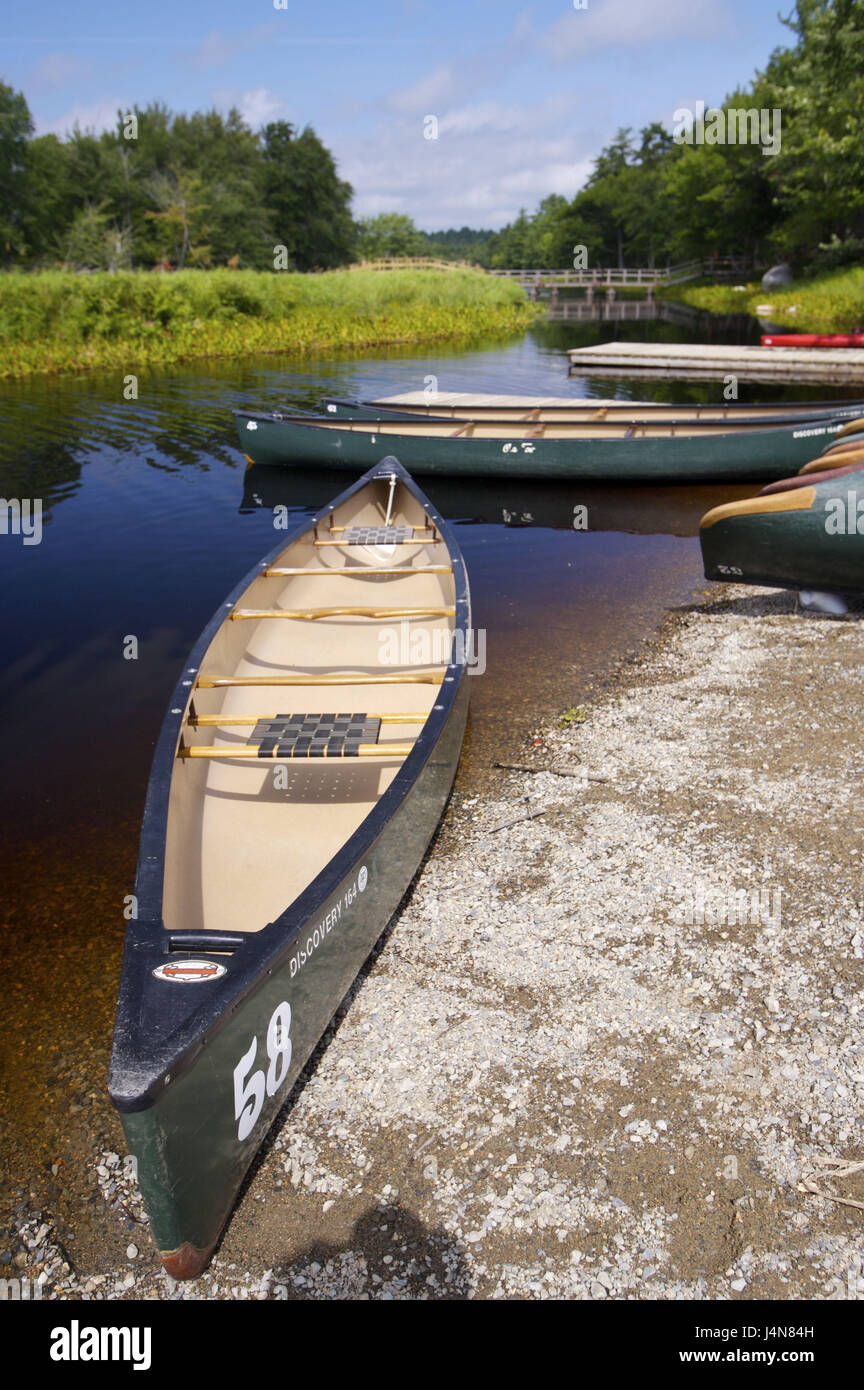 Riverside, canoes, detail, Mersey River, Kejimkujik Nationwide park