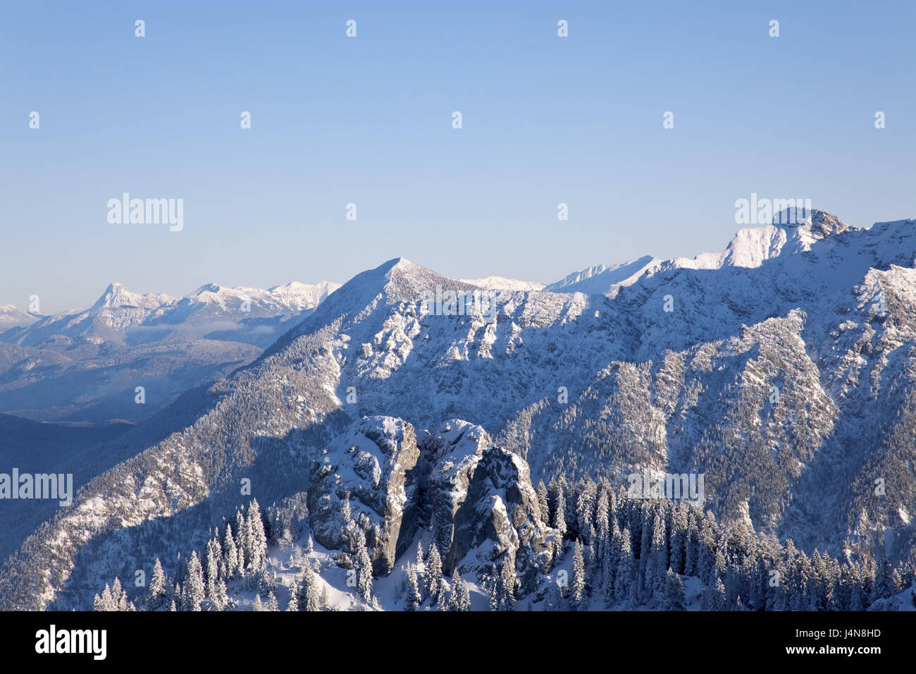Germany Laber Germany, Bavaria, Ammergauer alps, Laber, Ettaler Mandl, winter Stock ...