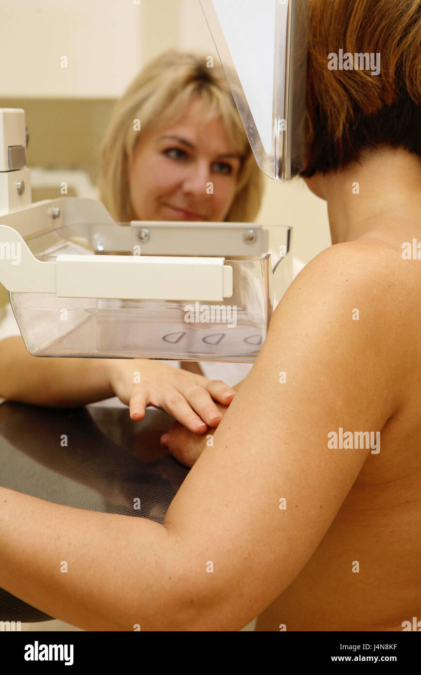 Patient, assistant, mammography, Stock Photo