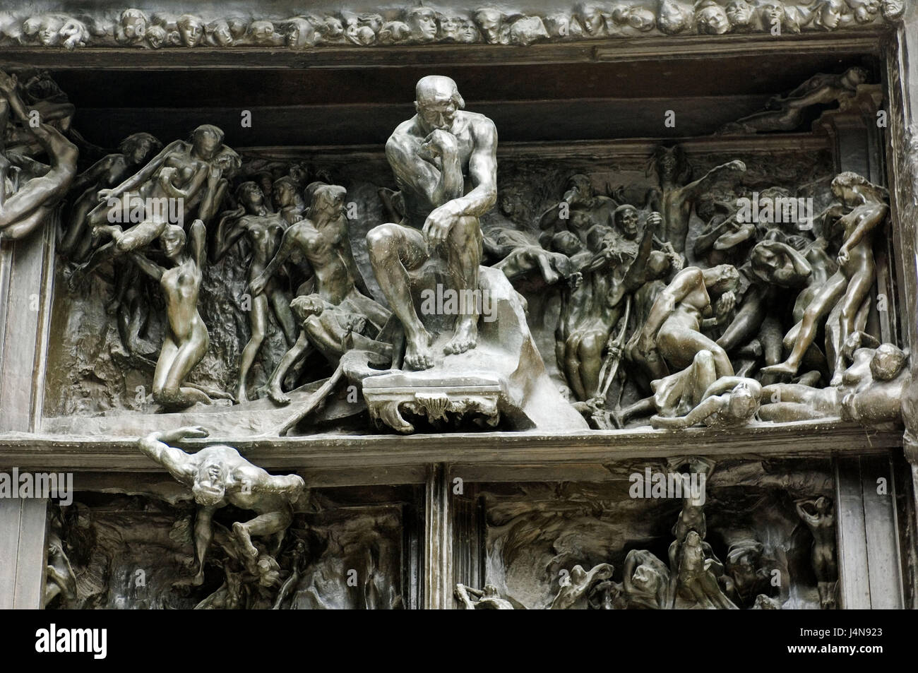 France, Paris, Musee Rodin, relief 'the Gates of Hell', Stock Photo