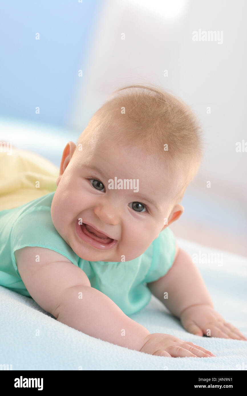 Baby, 6 months, laugh, portrait, Stock Photo