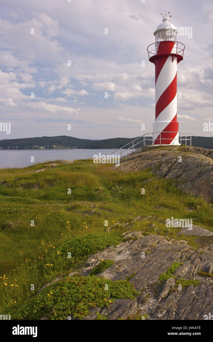 Canada, Newfoundland, Avalon Peninsula, Heart's content, coast, lighthouse, Stock Photo