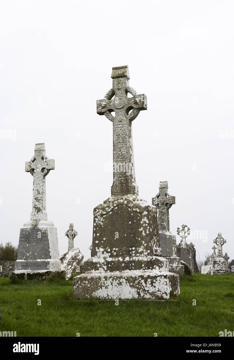 Ireland, Clonmacnoise, cemetery, tombs, Stock Photo