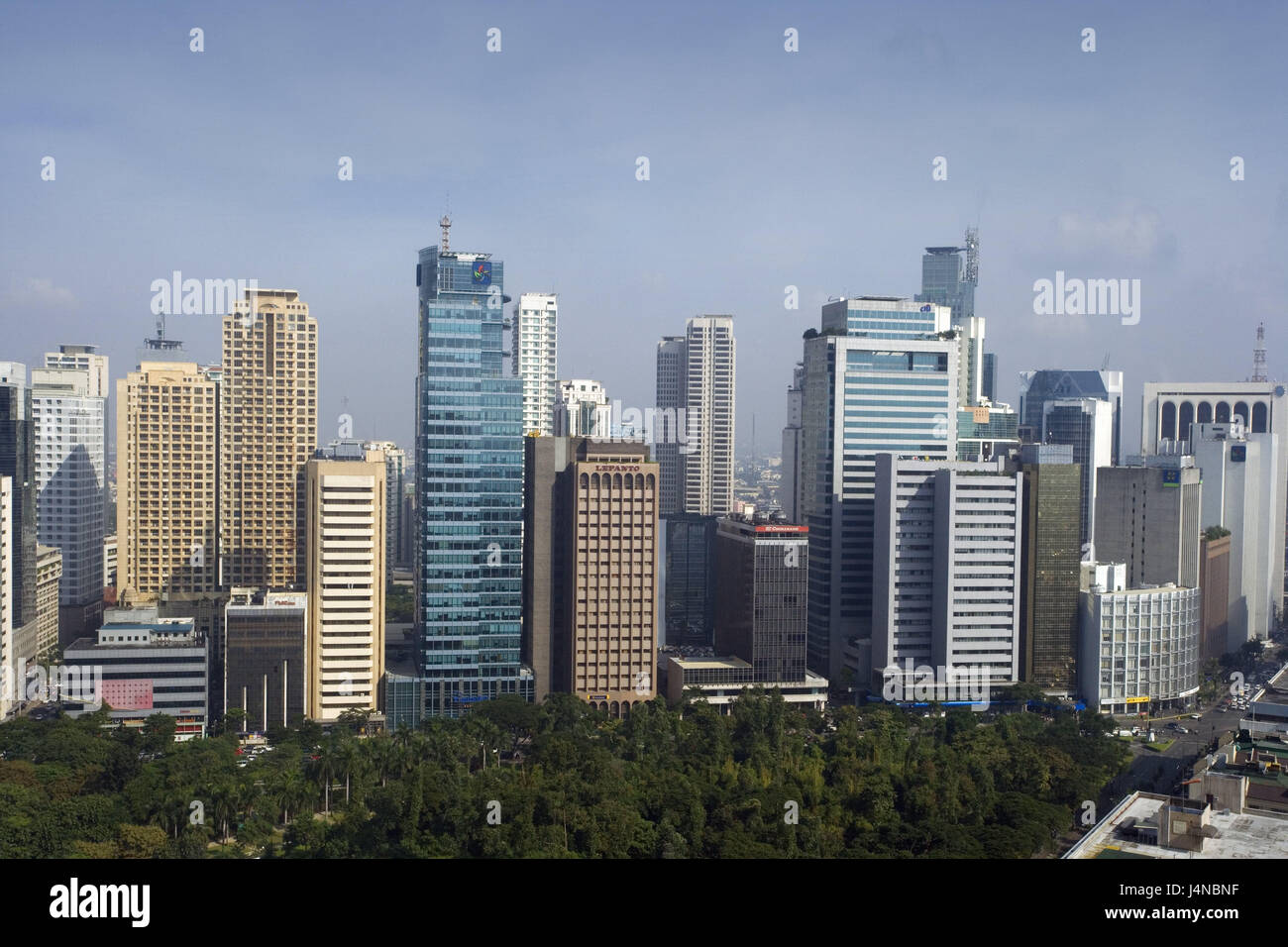 The Philippines, island Luzon, Manila, Makati District, town view, South-East Asia, high rises, buildings, office buildings, architecture, skyline, town, capital, Stock Photo
