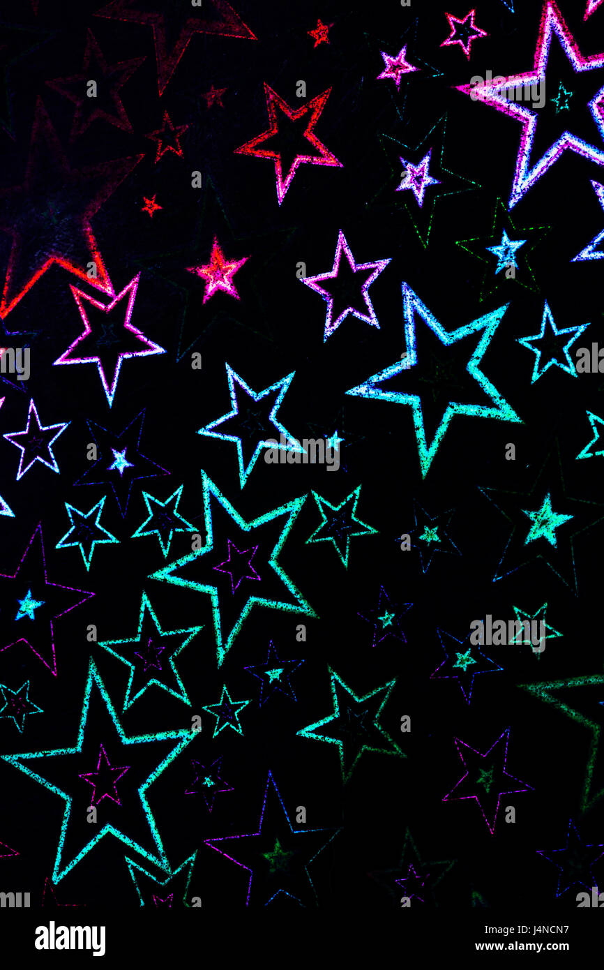 Holographic Stars on Black Background Stock Photo - Alamy