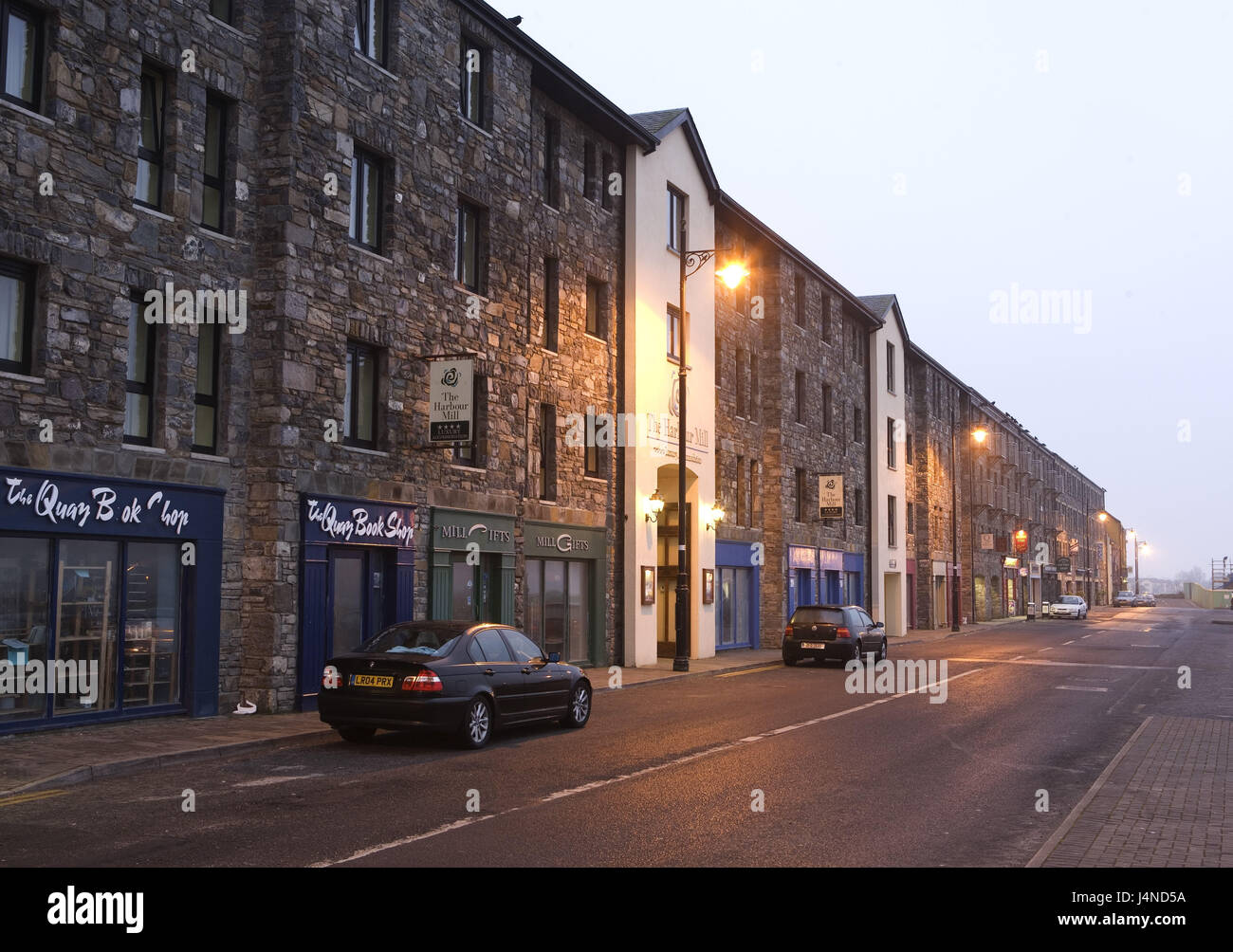 Ireland, west coast, west port, townscape, street, evening, Stock Photo