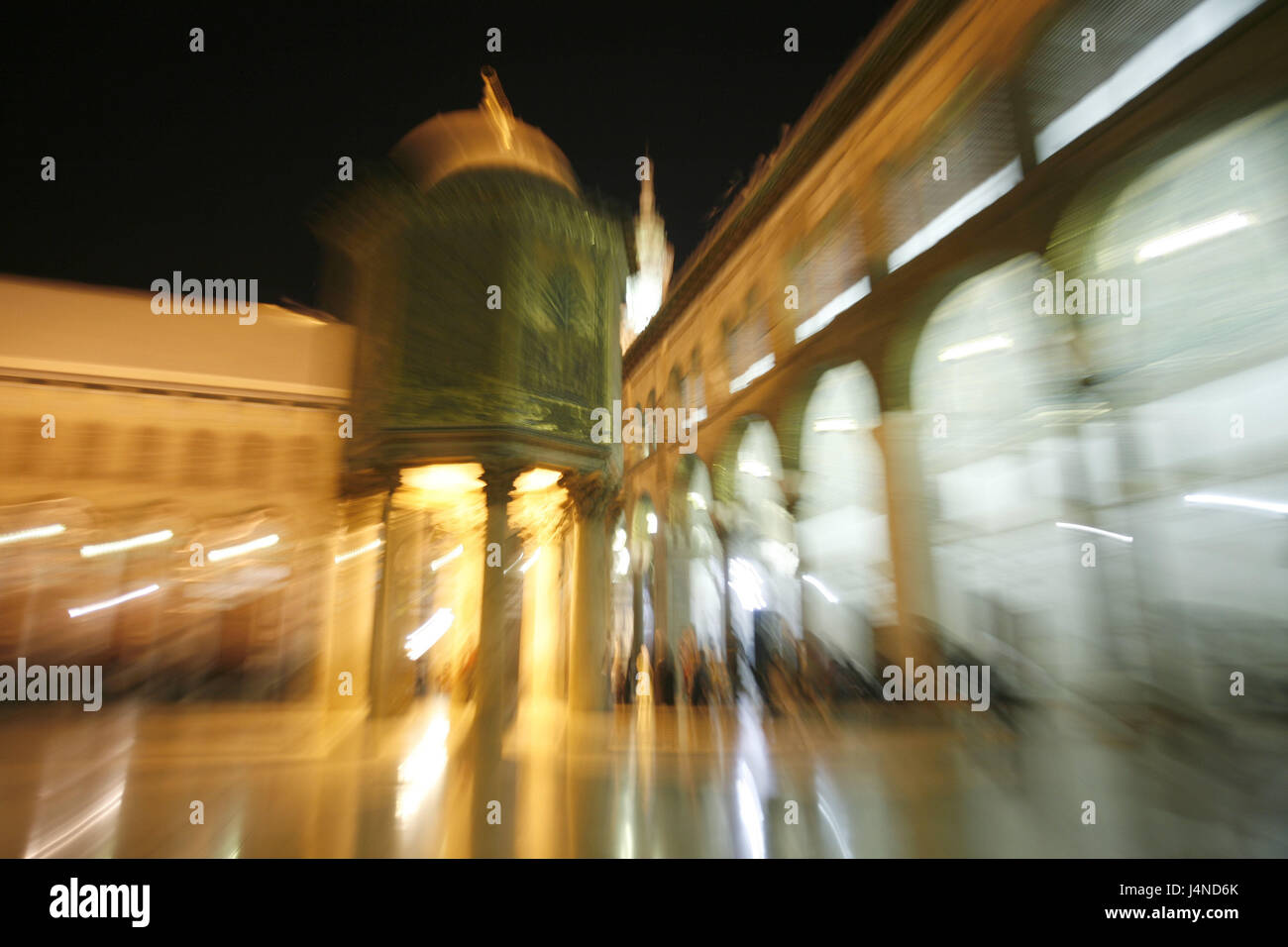 Syria, Damascus, Old Town, Umayyad mosque, inner courtyard, evening, blur, building, structure