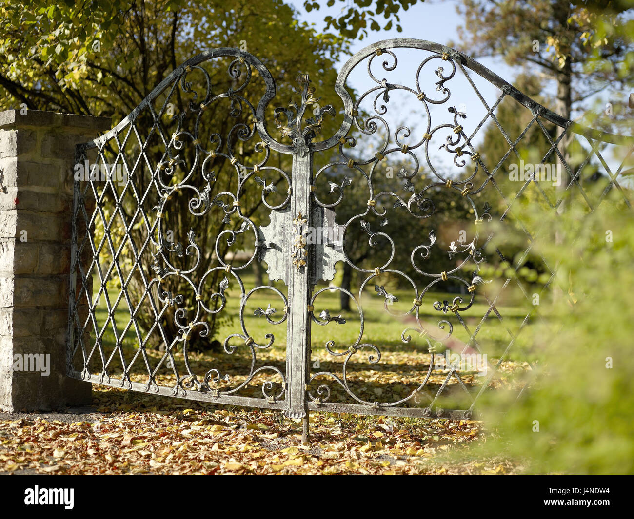 Iron gate, closed Stock Photo Alamy