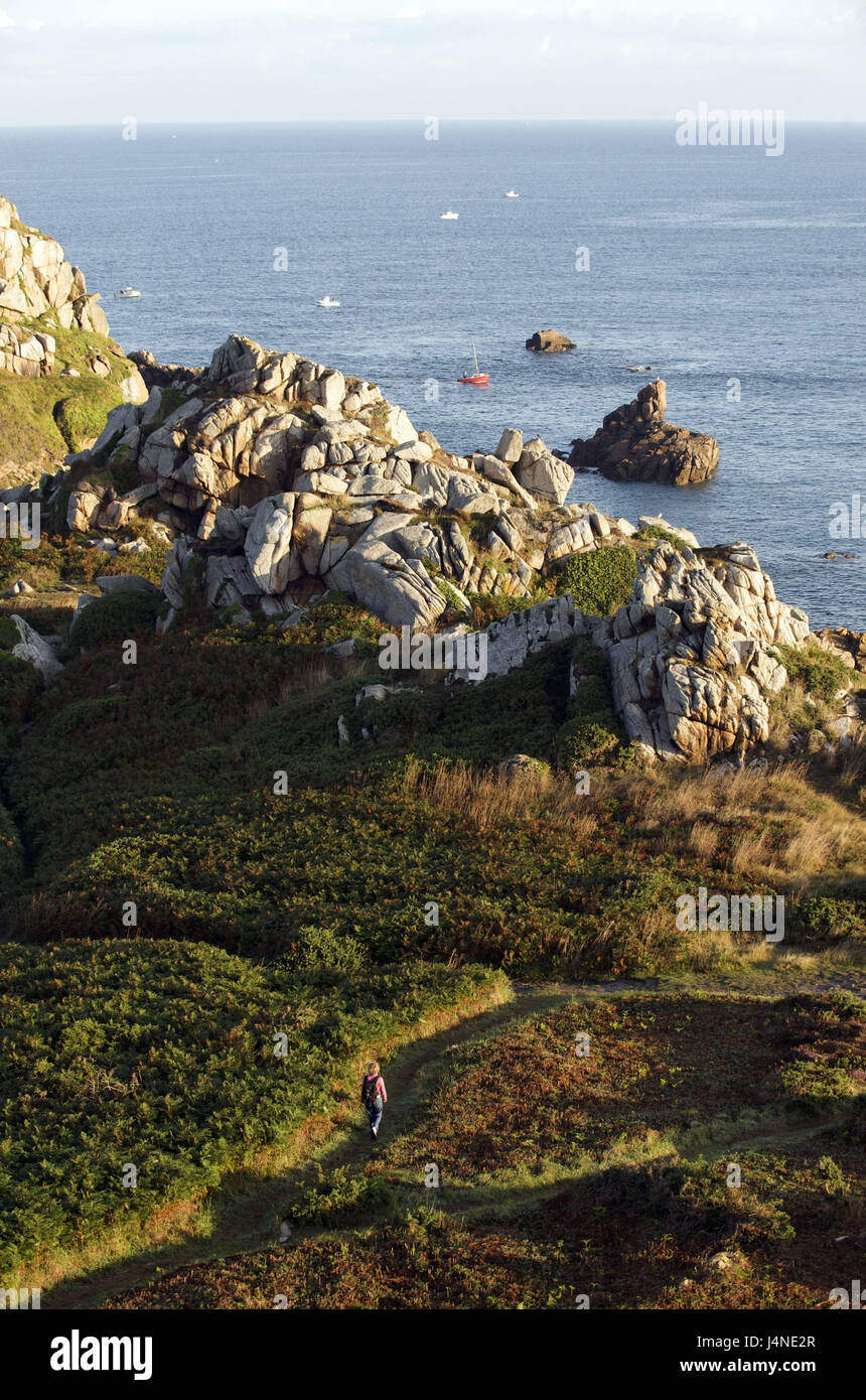 France, Brittany, Primel-Tregastel, bile coast, Stock Photo