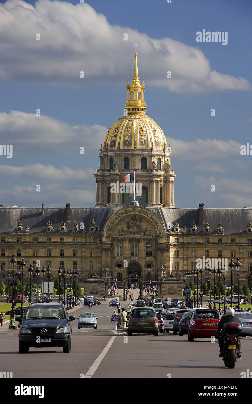 France, Paris, invalid's cathedral, street scene, Stock Photo