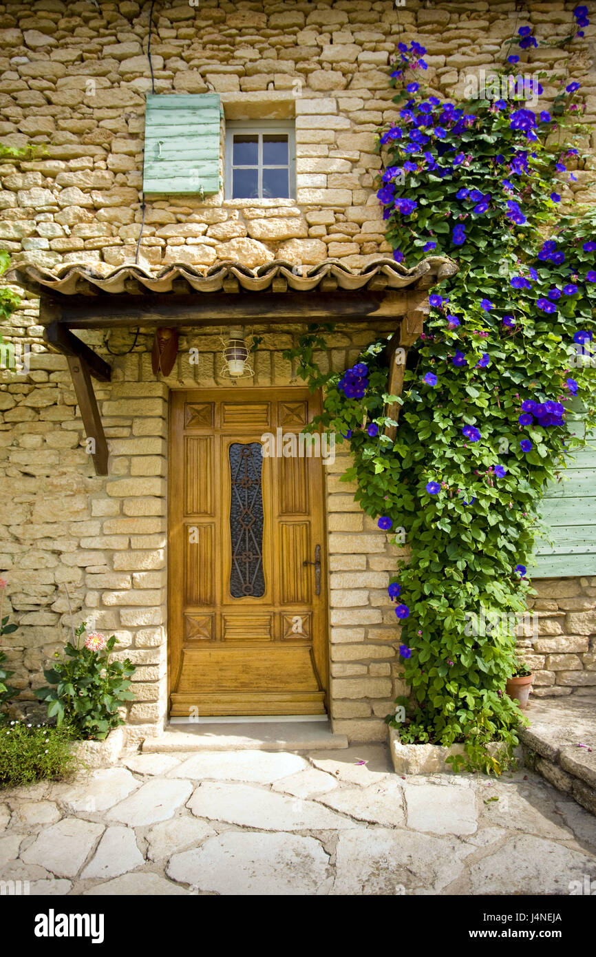 France, Provence, Gordes, residential house, detail, input, Stock Photo