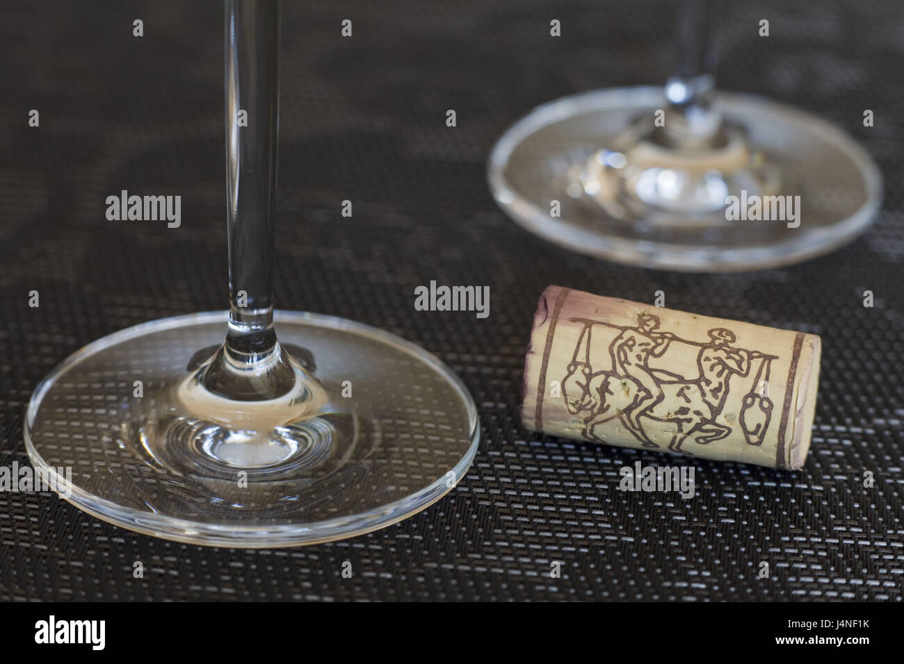 Wineglasses, detail, cork, Stock Photo