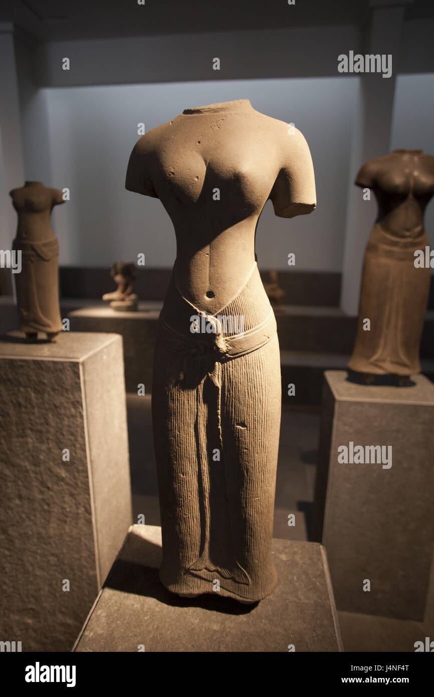 Vietnam, Ho Chi Minh Stadt, historical museum, sandstone sculpture of the female body, 13th century, Stock Photo