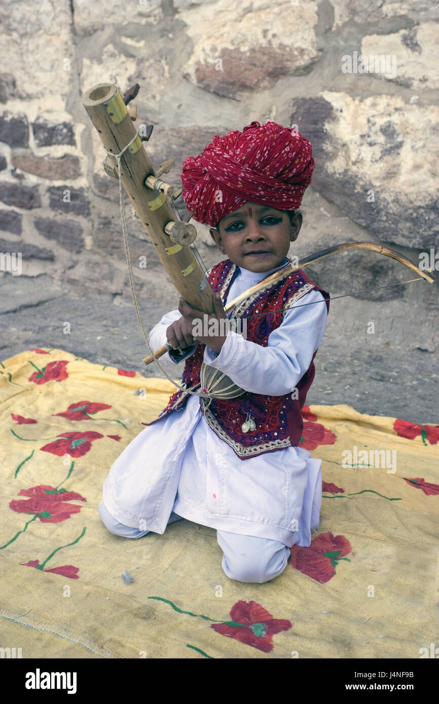 Asia india rajasthan stringed instrument hires stock photography and