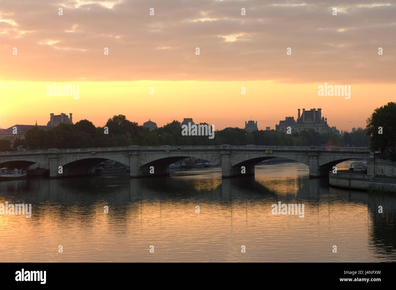 France, Paris, his, Pont de la Concorde, morning tuning, Stock Photo
